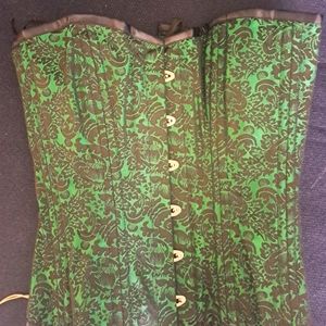 Green floral corset from Corset Story ,size 34
